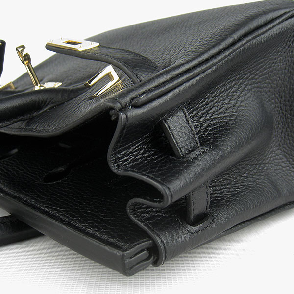 Super A Replica Hermes Togo Leather Birkin 25CM Handbag Black 6068